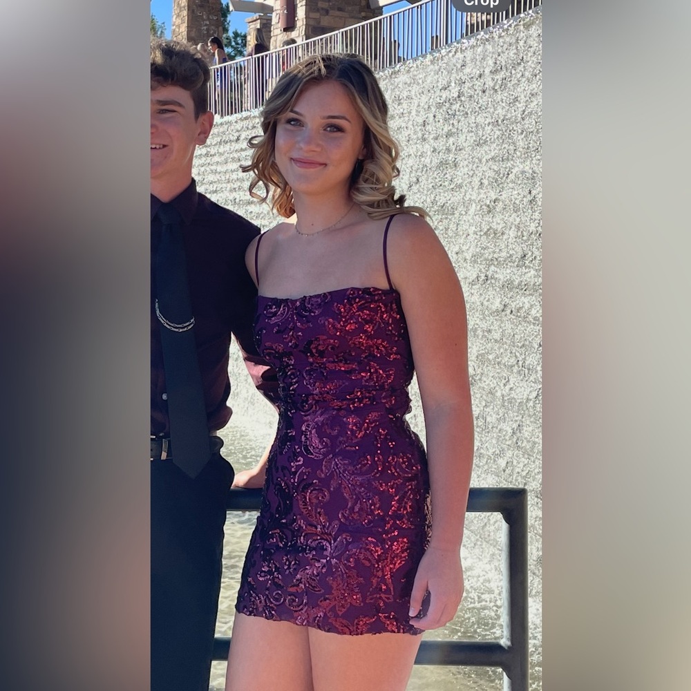 Purple Sequin HOCO dress